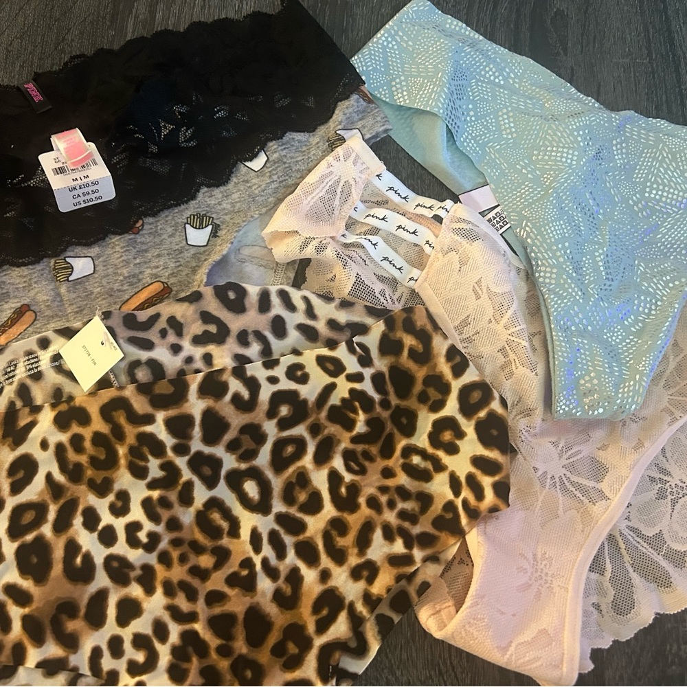 PINK Victoria's Secret Panties Intimates 4 Pairs.  3 medium 1 large